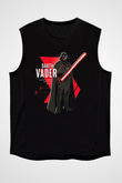 Star Wars (Dart Vader) Baskılı Unisex Siyah Kolsuz Tişört - Tshirt