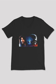Star Wars (Dart Vader) Baskılı Unisex Siyah V Yaka Tişört - Tshirt