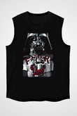 Star Wars (Dart Vader) Baskılı Unisex Siyah Kolsuz Tişört - Tshirt