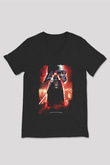 Star Wars (Dart Vader) Baskılı Unisex Siyah V Yaka Tişört - Tshirt