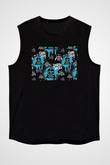 Star Wars (Dart Vader) Baskılı Unisex Siyah Kolsuz Tişört - Tshirt
