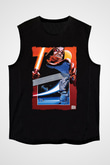 Star Wars (Dart Vader) Baskılı Unisex Siyah Kolsuz Tişört - Tshirt