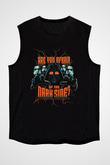 Star Wars (Dart Vader) Baskılı Unisex Siyah Kolsuz Tişört - Tshirt