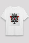 Star Wars (Dart Vader) Unisex Baskılı Beyaz Tişört - Tshirt