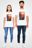 Star Wars (Dart Vader) Unisex Baskılı Beyaz Tişört - Tshirt