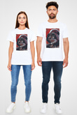Star Wars (Dart Vader) Unisex Baskılı Beyaz Tişört - Tshirt