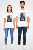 Star Wars (Dart Vader) Unisex Baskılı Beyaz Tişört - Tshirt