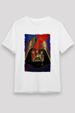 Star Wars (Dart Vader) Unisex Baskılı Beyaz Tişört - Tshirt