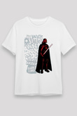 Star Wars (Dart Vader) Unisex Baskılı Beyaz Tişört - Tshirt