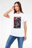 Star Wars (Dart Vader) Unisex Baskılı Beyaz Tişört - Tshirt