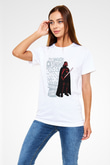 Star Wars (Dart Vader) Unisex Baskılı Beyaz Tişört - Tshirt