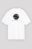 Starset Baskılı Beyaz Unisex Oversize Tişört - Tshirt