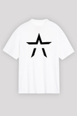 Starset Baskılı Beyaz Unisex Oversize Tişört - Tshirt