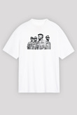 Starset Baskılı Beyaz Unisex Oversize Tişört - Tshirt