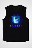 Starset Baskılı Unisex Siyah Kolsuz Tişört - Tshirt