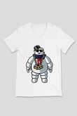 Stay Dope Baskılı Unisex Beyaz V Yaka Tişört