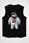 Stay Dope Baskılı Unisex Siyah Kolsuz Tişört