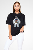 Stay Dope Baskılı Unisex Siyah Oversize Tişört