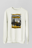 Steampunk BatRod Baskılı Unisex Beyaz Sweatshirt