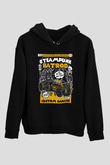 Steampunk BatRod Baskılı Unisex Siyah Hoodie