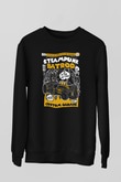 Steampunk BatRod Baskılı Unisex Siyah Sweatshirt