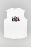 Steel Panther Baskılı Beyaz Unisex Kolsuz Tişört - Tshirt