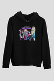Steel Panther Baskılı Unisex Siyah Kapüşonlu Sweatshirt