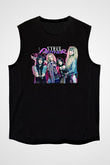 Steel Panther Baskılı Unisex Siyah Kolsuz Tişört - Tshirt