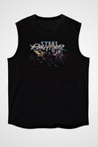 Steel Panther Baskılı Unisex Siyah Kolsuz Tişört - Tshirt