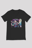 Steel Panther Baskılı Unisex Siyah V Yaka Tişört - Tshirt