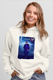 Stephen Hawking Baskılı Unisex Ekru Hoodie