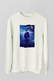 Stephen Hawking Baskılı Unisex Ekru Sweatshirt