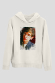 Stephen William Hawking Baskılı Unisex Ekru Hoodie