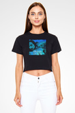 Steve Aoki Siyah  Crop Top Tişört