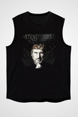 Steve Jobs Siyah Unisex Kolsuz Tişört