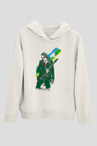 Steve Vai Baskılı Beyaz Unisex Kapüşonlu Sweatshirt