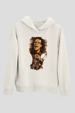 Steve Vai Baskılı Beyaz Unisex Kapüşonlu Sweatshirt