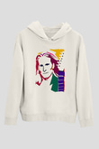 Steve Vai Baskılı Beyaz Unisex Kapüşonlu Sweatshirt