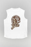 Steve Vai Baskılı Beyaz Unisex Kolsuz Tişört - Tshirt