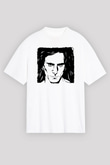 Steve Vai Baskılı Beyaz Unisex Oversize Tişört - Tshirt