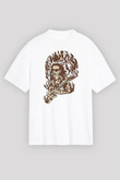 Steve Vai Baskılı Beyaz Unisex Oversize Tişört - Tshirt