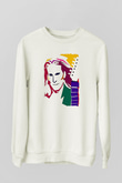 Steve Vai Baskılı Beyaz Unisex Sweatshirt