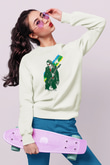 Steve Vai Baskılı Beyaz Unisex Sweatshirt