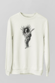 Steve Vai Baskılı Beyaz Unisex Sweatshirt