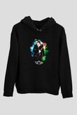 Steve Vai Baskılı Unisex Siyah Kapüşonlu Sweatshirt