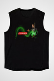 Steve Vai Baskılı Unisex Siyah Kolsuz Tişört - Tshirt