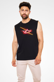 Steve Vai Baskılı Unisex Siyah Kolsuz Tişört - Tshirt