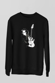 Steve Vai Baskılı Unisex Siyah Sweatshirt