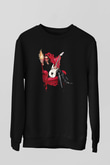 Steve Vai Baskılı Unisex Siyah Sweatshirt