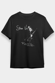Steve Vai Baskılı Unisex Siyah Tişört - Tshirt